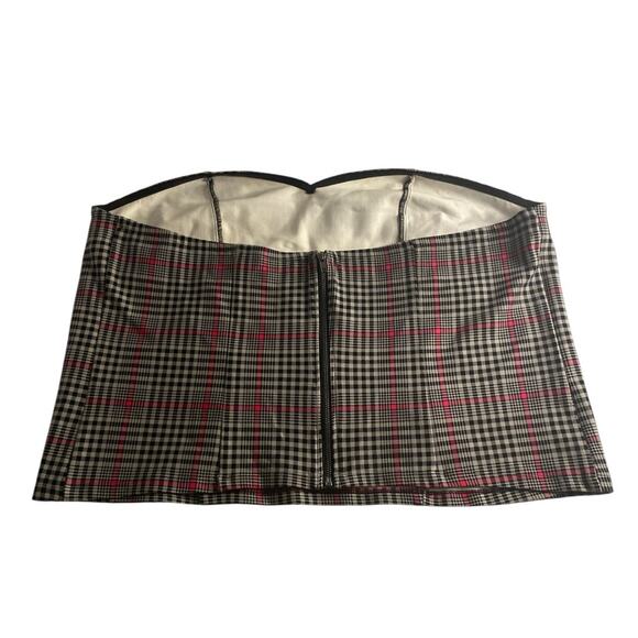 Y2K Plaid Strapless Tube Top Torrid Plus Size 4 Red Black Checkered - Picture 6 of 6